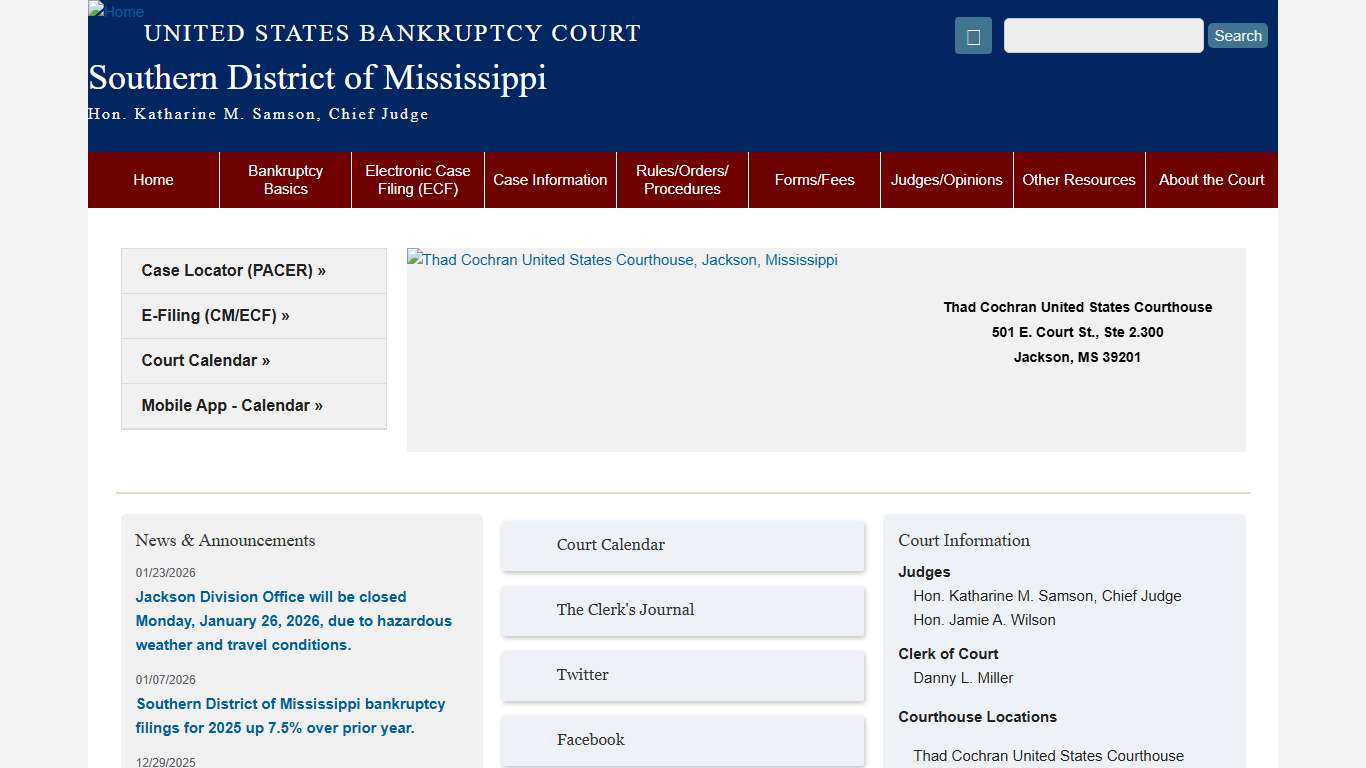 Southern District of Mississippi United States Bankruptcy Court