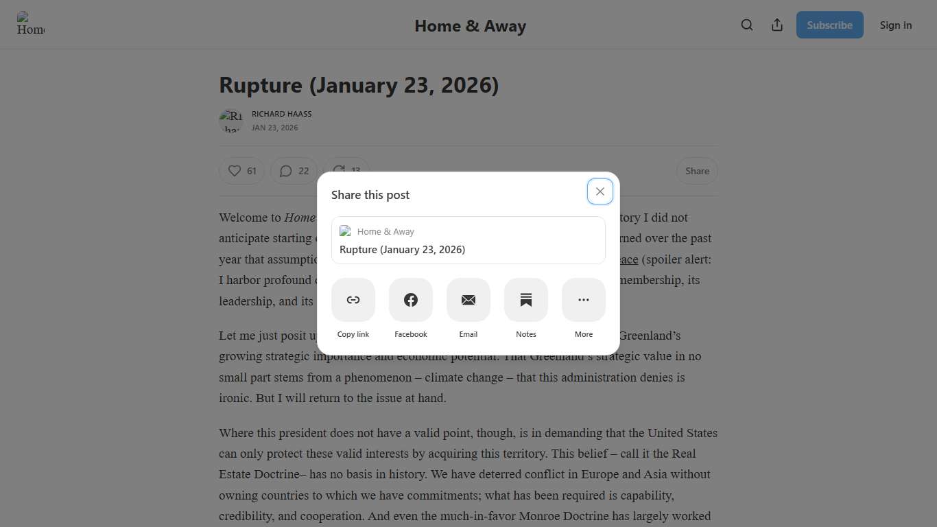 Rupture (January 23, 2026) - by Richard Haass - Home & Away